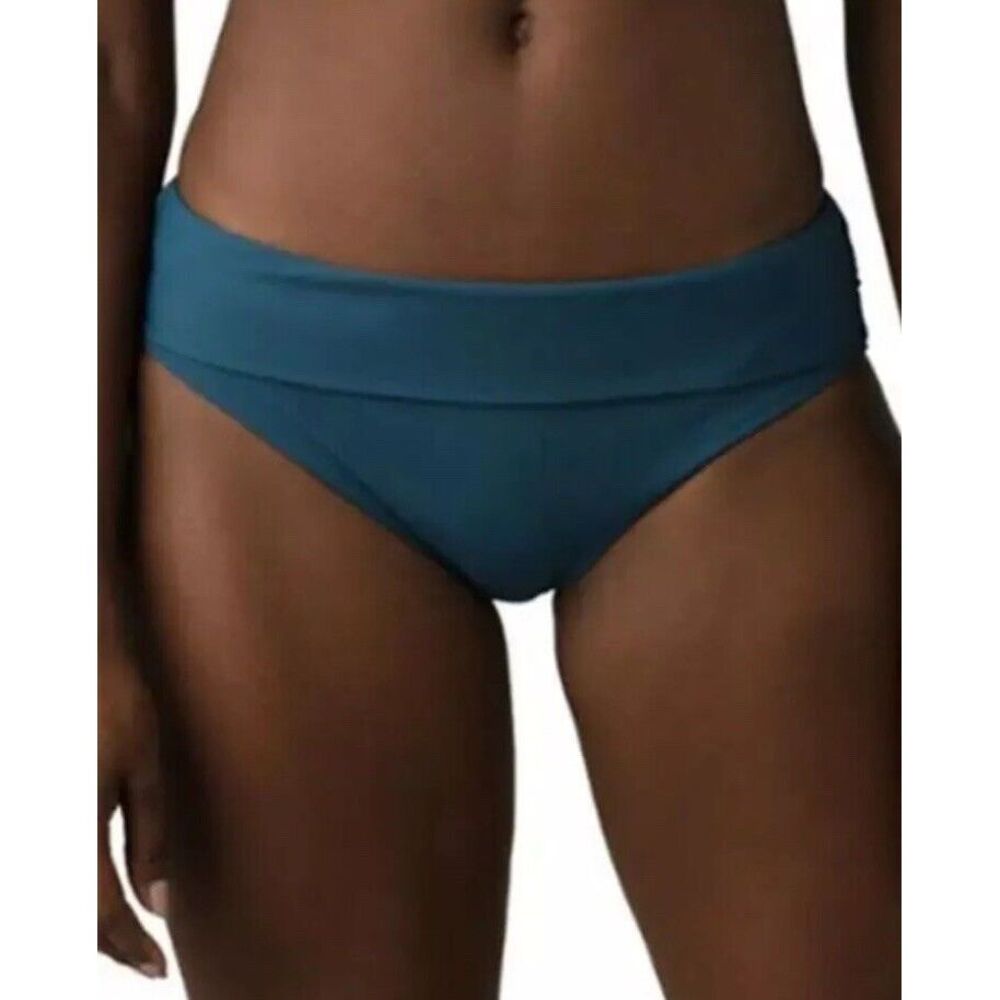 prAna Marta Sz XS Hipster Mid Rise Bikini Bottom Atlantic Blue W31201940 UPF 50+